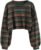 ZAFUL Women’s Tribal Ethnic Graphic Cropped Knitwear Bohemian Long Sleeve Pullover Sweater Boho Drop Shoulder Knitted Top