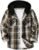 ZITY Men’s Flannel Hoodie Shirts Casual Button Down Plaid Shirt Jackets for Men Long Sleeve Stylish Hooded with Pocket