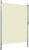 Outdoor Roller Blind 59.1″X106.3″ Cream 4′-Hand Length 6.6′ – 9.8′-Post Adjustable Height 145941
