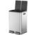 Large 60 Liter Stainless Steel Trash Can with Dual Compartment, Soft-Close Lids, and Pedal Operation, Silver