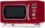 Nostalgia Mid-Century Retro Countertop Microwave Oven – Large 900-Watt – 0.9 cu ft – 8 Pre-Programmed Cooking Settings – Digital Clock – Kitchen Appliances – Red