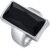 VNOX Vintage Fashion Stainless Steel Gold Plated Rectangular Black Glass Crystal Cocktail Statement Onyx Ring for Women