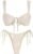 ZAFUL Women’s Cinched Bikini Solid Color Wave Textured Knotted Tied Side Two Piece Swimsuit Bathing Suits
