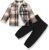 3Pcs Toddler Baby Boy Outfits Plaid Flannel Shirt+T Shirts+Pants 6M-5T