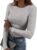 Zeagoo Womens Long Sleeve Stretch Crewneck Ribbed T-Shirt Slim Fit Casual Basic Tops S-XXL