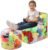 HOMBYS Clear Stuffed Animal Bean Bag Storage with Foot Stool Set, Durable & Waterproof Kids Bean Bag Chair with Zipper, Sofa Shape Toddler Bean Bag Cover for Children Organizing Plush Toys