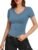 YOGINGO Womens Basic Short Sleeve Crew Neck T Shirt Slim Fit Tees 2024 Fall Y2k Going Out Crop Tops Fittd Tight Shirts