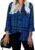 ZC&GF Women’s Long Sleeve V-Neck Stripes Casual Blouses Pocket Button Down Shirt Tops