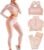 Women’s 3pcs Seamless Workout Outfits Sets, Yoga Sportswear Tracksuit Leggings and Stretch Sports Bra Fitness
