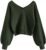 ZAFUL Women’s Cropped Sweater V-Neck Long Sleeve Crop Sweater Pullover Jumper Knit Top