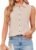 Womens Sleeveless Button Down Shirts Cotton Linen Blouses Solid Color V Neck Casual Work Tank Tops