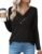 Zeagoo Women’s Casual Tunic Tops Long Sleeve Shirts for Leggings V Neck Button Fall Pullover Blouse Loose Sweatshirts