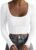 Women’s Y2k Square Neck Long Sleeve Ribbed Knit Crop Tops Slim Fitted Casual Basic T-Shirts Bodycon Basic Tee