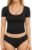 MANGOPOP Women’s Scoop Neck Slim Fit Short Long Sleeve Double Lined T Shirt Tight Basic Tops Y2K Tee