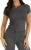 Abardsion 2024 Women Casual Activewear T Shirts Basic Crewneck Raglan Short Sleeve Slim Tight Fit Going Out Tops