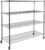 4-Shelf Adjustable Storage Shelves, Heavy Duty Storage Shelving Unit with Wheels, Metal Organizer Wire Rack, 24″ D x 60″ W x 54″ H