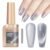 Cat Eye Gel Nail Polish Moonlight Magnetic Nail Polish Gel Silver Glitter Mirror Glass Smoothie Cateye Gel Polish Holographic UV Gel for Nail Art Manicure DIY at Home 1PC 12ML