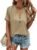 Womens Tops Trendy V Neck Button Down Short Sleeve Tshirts Business Casual Basic Tee Loose Fit
