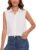 YAMANMAN Womens Sleeveless Button Down Shirt Classic Collared Blouse Basic Tank Tops Work Office Chiffon Tops