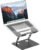 Laptop Stand, Height Adjustable, Foldable & Ergonomic Notebook Holder for Home Office, Continuously Adjustable, Laptop Stand with Ventilation, Non-Slip Pads, Black