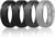 Egnaro Inner Arc Ergonomic Breathable Design, Silicone Rings Mens with Half Sizes, 7 Rings / 6 Rings / 5 Rings / 4 Rings / 1 Ring Rubber Wedding Bands, 8.5mm Wide-2mm Thick
