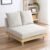 Iris Plaza Floor Sofa, Scandinavian Style, Low Sofa, Single Seat, Natural Wood Frame, Armless Sofa, 1-Piece Sofa, Stylish, Single Person Use, Compact, Greige