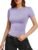 YOGINGO 2 Pack Womens Basic Short Sleeve Crew Neck T Shirt Slim Fit Tee 2025 Summer Y2k Going Out Crop Tops Tight Shirts