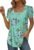 Womens Summer Tunic Tops Pleated Square Neck T Shirts Casual Petal Short Sleeve Blouses
