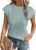 Womens Summer Trendy Tops Short Sleeve Textured Crewneck Basic Casual Solid T Shirts Tee Blouses