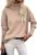 Zeagoo Women’s Turtleneck Sweater 2024 Fall Winter Chunky Knitted Pullover High Low Hem Trendy Basic Jumper Top