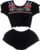 YZXDORWJ Mexican Baby Girl Outfits Embroidered Floral Fiesta Clothing Set Lace Summer Shorts Ethnic Wear