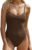ZAFUL Women’s One Piece Swimsuit Ribbed Open Back Bathing Suit Tummy Control Scoop Neck Adjustable Straps High Cut Swimwear
