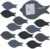 Relaxdays Felt Boards, Set of 12, Adhesive, Fish Design, 16 x 30 x 0.9 cm, Bulletin, Incl. Push Pins, Multicoloured