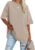 Womens Summer Casual Loose T-Shirt Short Sleeve Crewneck Solid Color Basic Tee Oversized Tunic Tops