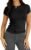 Abardsion 2024 Women Casual Activewear T Shirts Basic Crewneck Raglan Short Sleeve Slim Tight Fit Going Out Tops