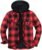 ZENTHACE Men’s Sherpa Lined Full Zip Hooded Plaid Shirt Jacket