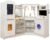 Large Wooden Corner Play Kitchen Sets with Ice Maker,Water Dispenser,Bread Maker,Washing Machine,Electronic Display,Toy Sink with Running Water,Stove with Light&Sounds, Birthday Gift for 3+Boys Girls