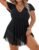 Blooming Jelly Women’s Plus Size Bathing Suit One Piece Swim Dress Tummy Control Swimsuits Ruffle V Neck Swimwear