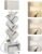 6 Tier Tree Bookshelf with Light, Narrow Bookcase Tower, Tall Floor Standing Book Shelf Organizer with Storage Cabinet for Living Room, Bedroom and Home Office, White