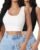 2Piece Crop Tops for Women, U Neck Sleeveless Tank Tops, Basic Cropped Racerback Going Out Tops Athletic Sports Shirts