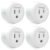 GHome Smart Mini Plug Compatible with Alexa and Google Home, WiFi Smart Outlet Socket Remote Control with Timer Function, Only Supports 2.4GHz Network, No Hub Required, ETL FCC Listed (4 Pack), White