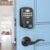Fingerprint Door Lock with 2 Lever Handles – Keyless Entry Door Lock – Smart Deadbolt for Front Door – Electronic Digital Keypad Lock Set with Code – Auto Lock – Easy Installation – Matte Black