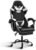 HealSmart Gaming Chair, Backrest and Seat Height Adjustable Swivel Recliner Racing Office Ergonomic Video Game Chair with Footrest (Black/White)