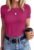 Yuaelria Summer Women’s Short Sleeve Round Neck T Shirts 2024 Slim Fitted Ribbed Knit Basic Casual Tee Tops Blouses