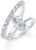 PAVOI 14K Gold Plated Premium Cubic Zirconia Square Solitaire Engagement Ring for Women | Unique Wavy Band Promise Ring | Fake Wedding Ring