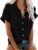 Womens Short Sleeve Casual Button Down Shirts Summer Soft Fashion Cotton Blouses Tops with Pocket