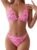 ZAFUL Women’s 2 Piece Floral Print Swimsuit Triangle String High Cut Bikini Sets Bathing Suit