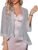 Zeagoo Kimono Cardigans for Women 3/4 Sleeves Open Front Lightweight Shrug Lace Jackets for Evening Dresses