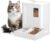 All in One Automatic Cat Feeder and Water Dispenser, 4L Cat Water Dispenser + 5L Cat Food Dispenser,Auto Cat Feeder with Freshness Preservation