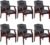 Black Leather Office Guest Chairs& Reception Chairs Ergonomic Arm Chair Accent Office Chair No Wheels Executive Side Chair for Meeting Waiting Room Chair Conference Lobby Chairs Church Chairs (6 Unit)
